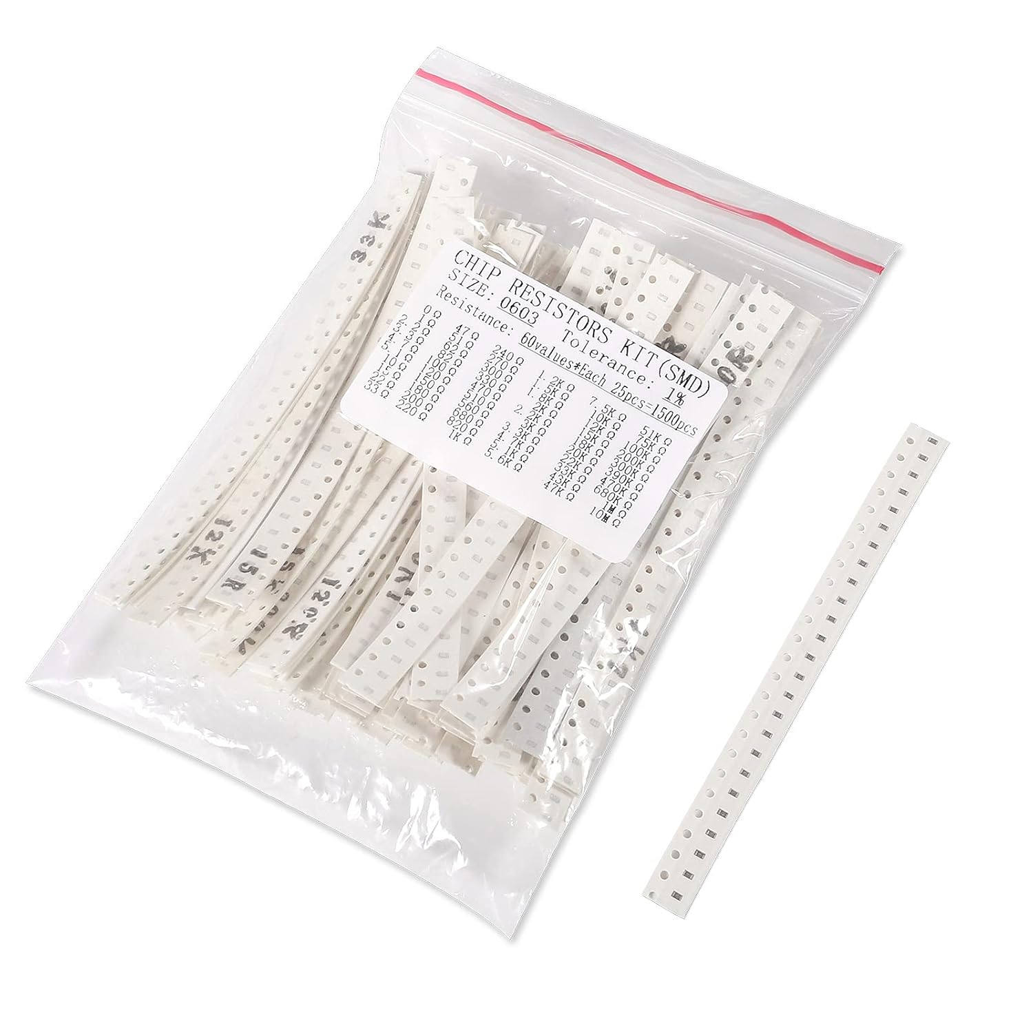 Resistor Kit 1 4W - 1500 Stück 0603 SMD-Widerstandsset, 0 Ohm-10