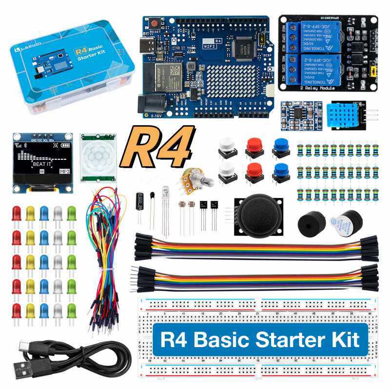 Diy Electronics Starter Kit - UNO R4 WiFi-kompatibles Entwicklungs-Starter-Kit mit Sensoren