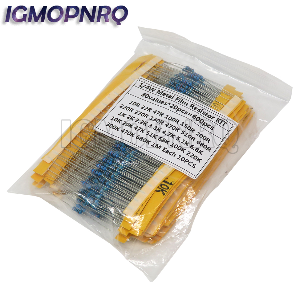 Resistor Kit 1 4W - 600 teile/satz 30 Arten 1/4W Widerstand