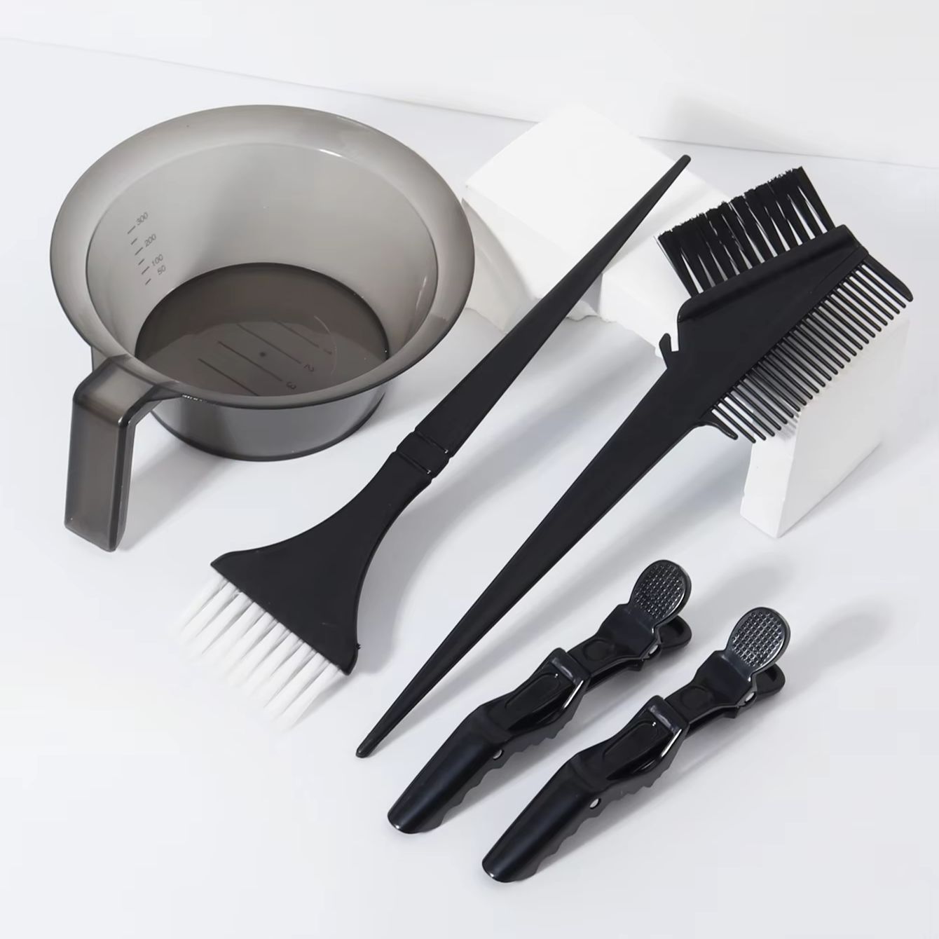 Crocodile Clip Set - 5-teiliges professionelles Haarfärbe-Werkzeugset, Färbeschale, Färbepinsel, spitzer