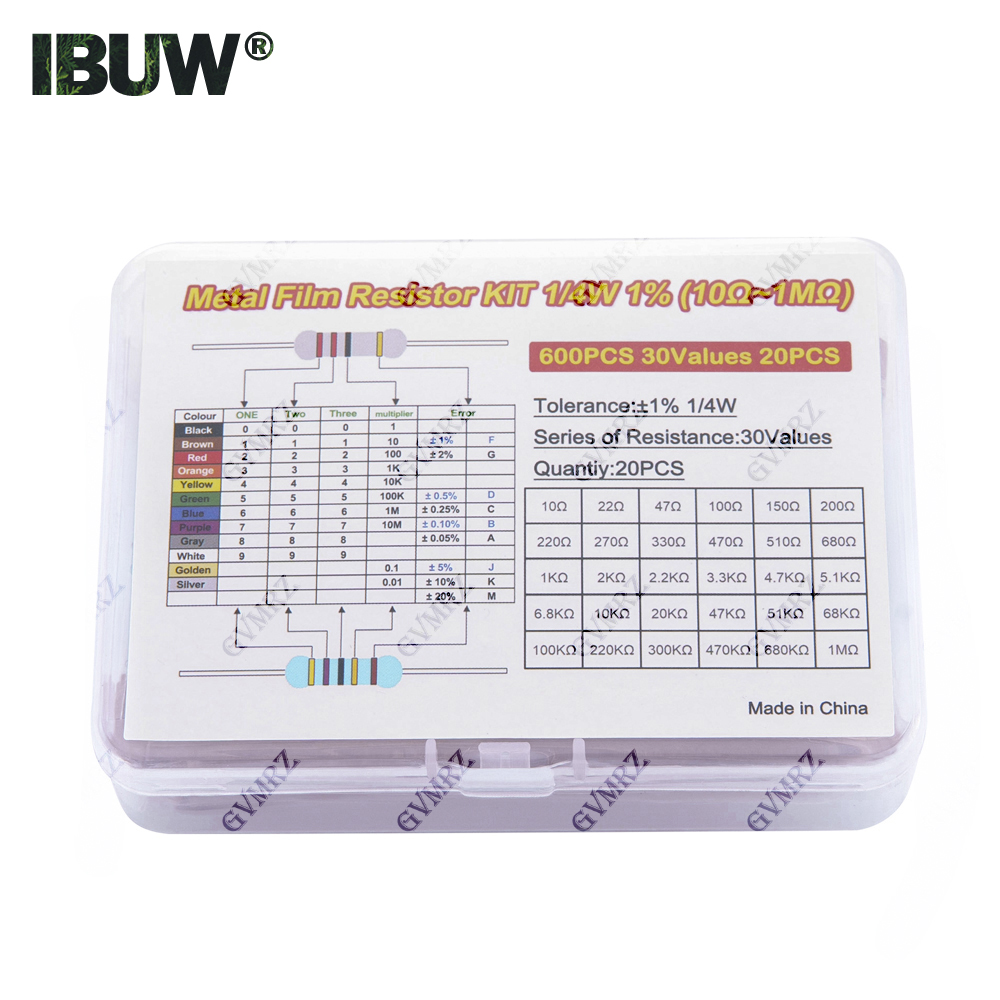 600 Stück 30 Werte 1/4 W Metal – Resistor Kit 1 4W Bewertung und Preis