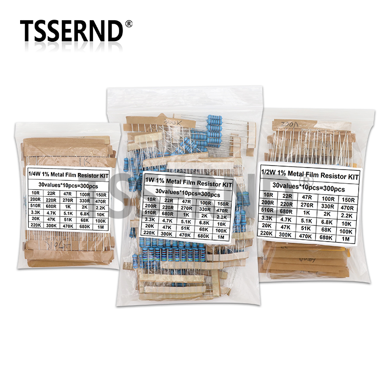 300PCS 1/4W 1/2W 1W 1% Metalls – Resistor Kit 1 4W Bewertung und Preis