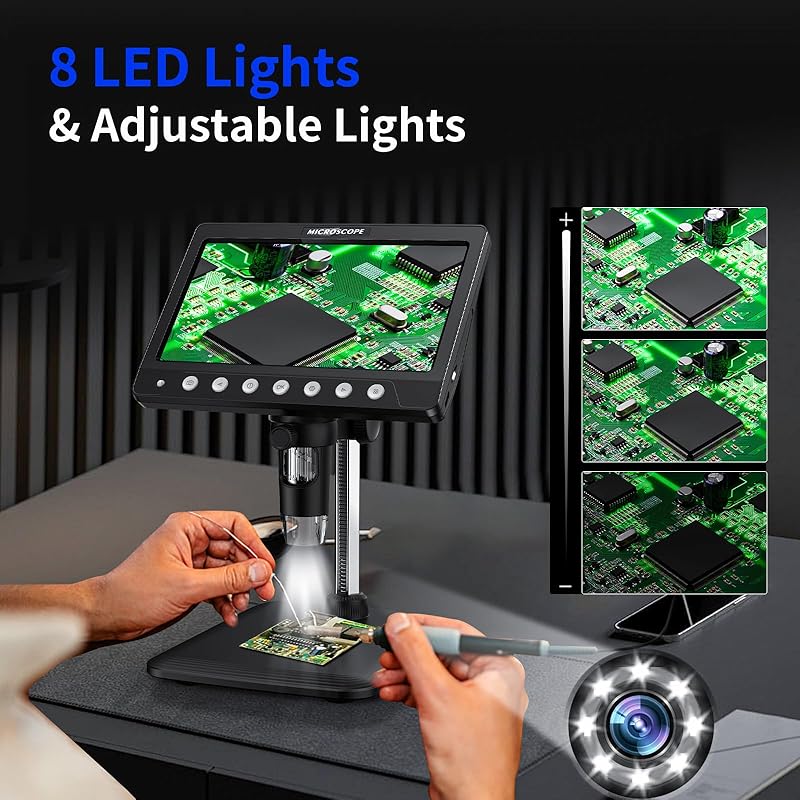 7-Zoll-LCD-Münzmikroskop, 50-  – Diy Electronics Microscope Bewertung und Preis