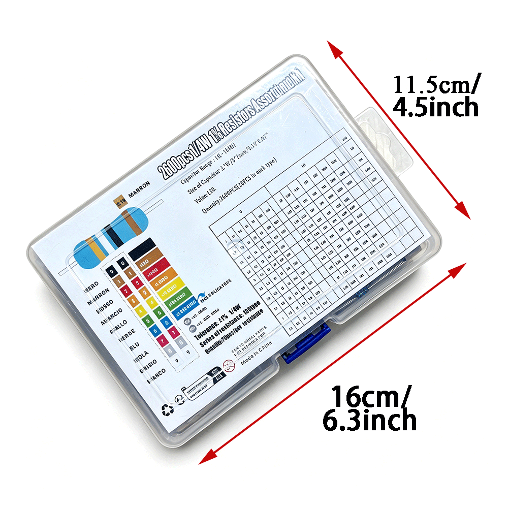 2600 Stück/Set 130 Werte 1/4W  – Resistor Kit 1 4W Bewertung und Preis