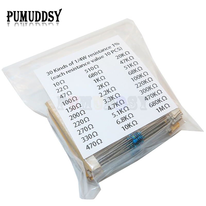 600 teile/satz 30 Arten 1/4 W  – Resistor Kit 1 4W Bewertung und Preis